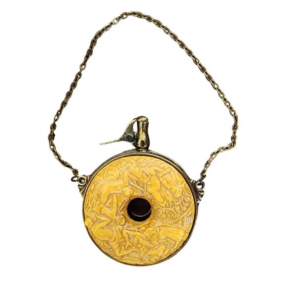 Antique Rare VHTF Victorian-era Repro of 17th Century German Powder Flask - Picture 2 of 8